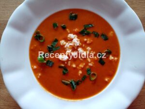 Rajčatová polévka z čerstvých rajčat